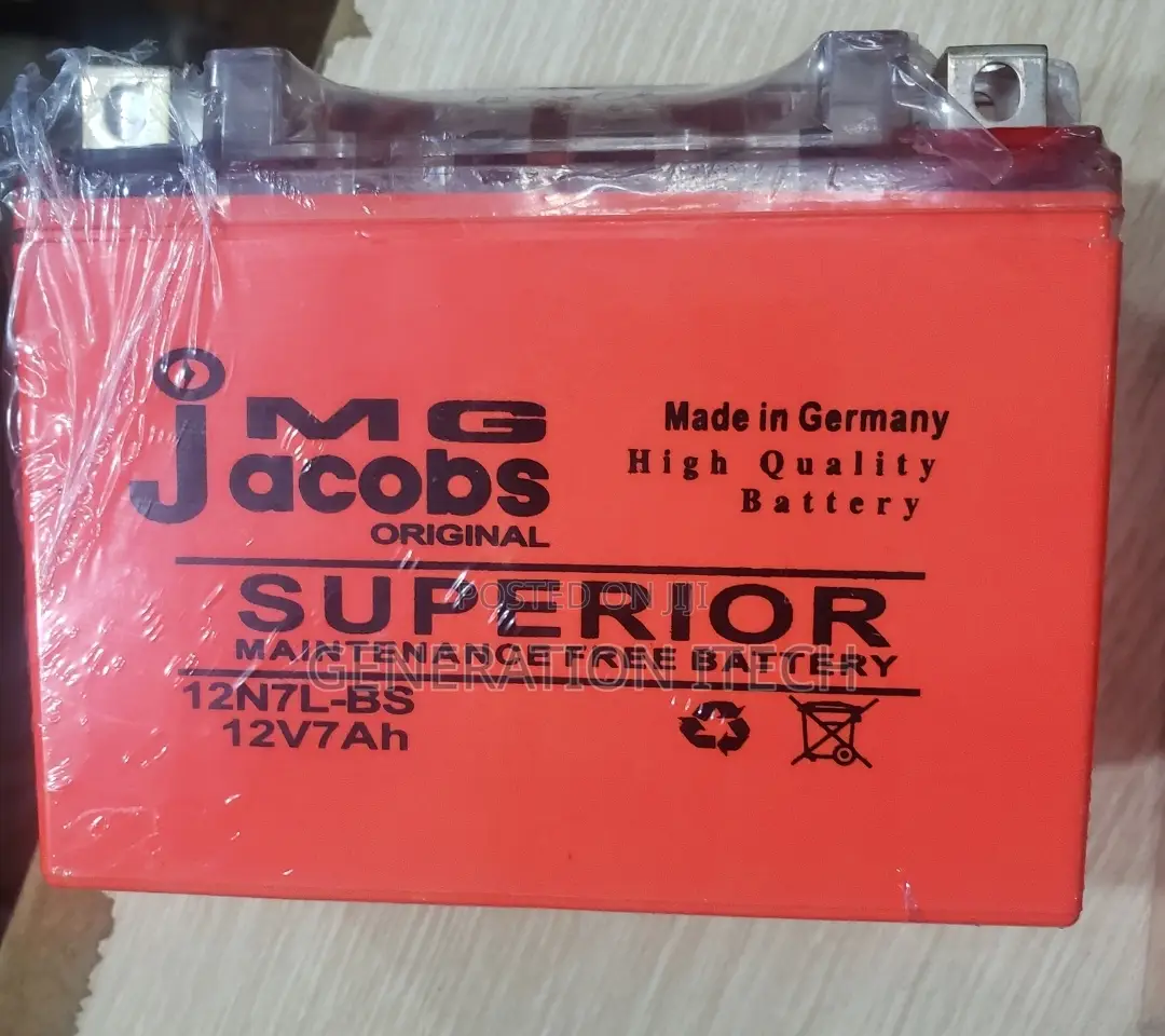 12V7AH Jacobs - Long Life Motorcycle Battery