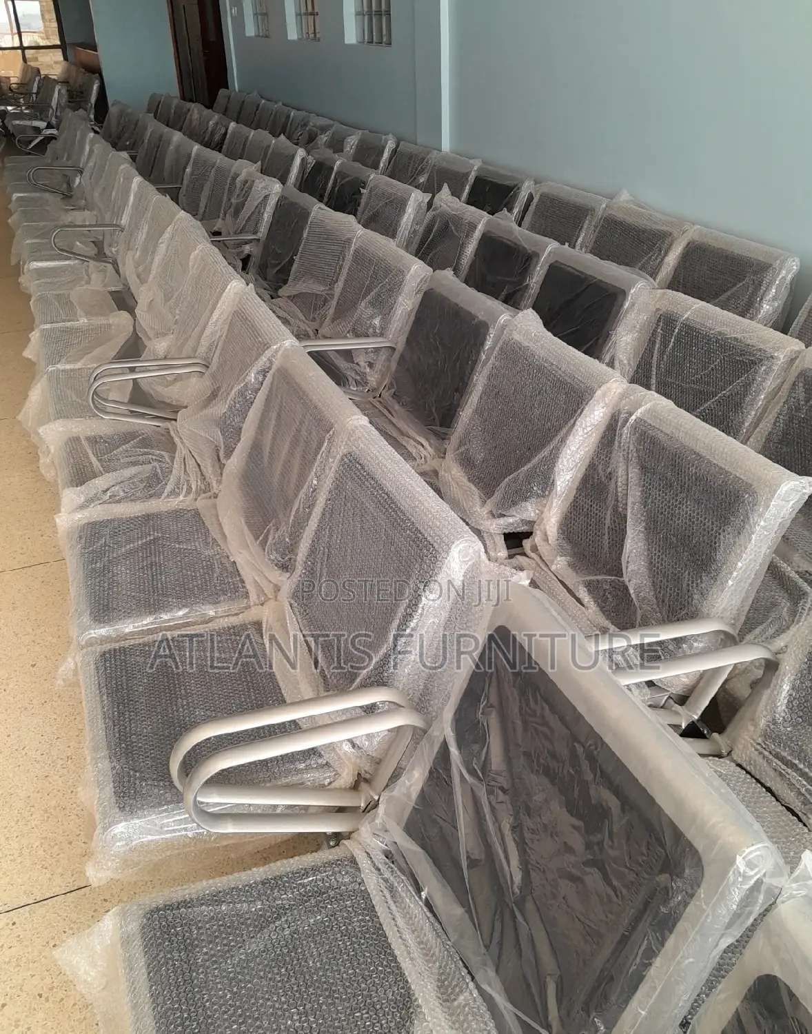 Heavy Duty Rubber Waiting Chair 4 Seater.