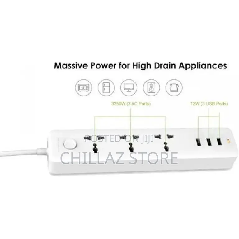 Oraimo Power Hub 3 Usb Ports 1.8meter Extension Cable