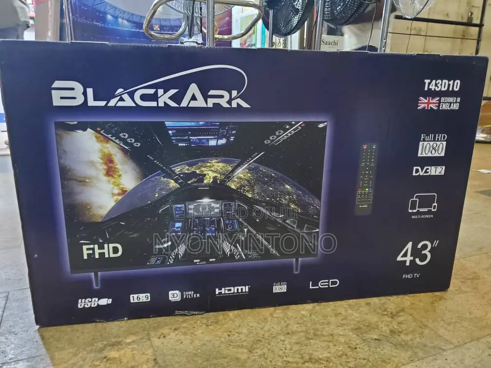 Black Ark 43" Digital Flameless Led Tv With Free to Air.