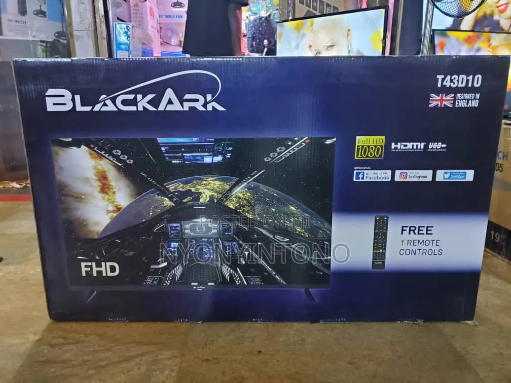 Black Ark 43"Flameless Tv With Inbuilt Free to Air Decorder