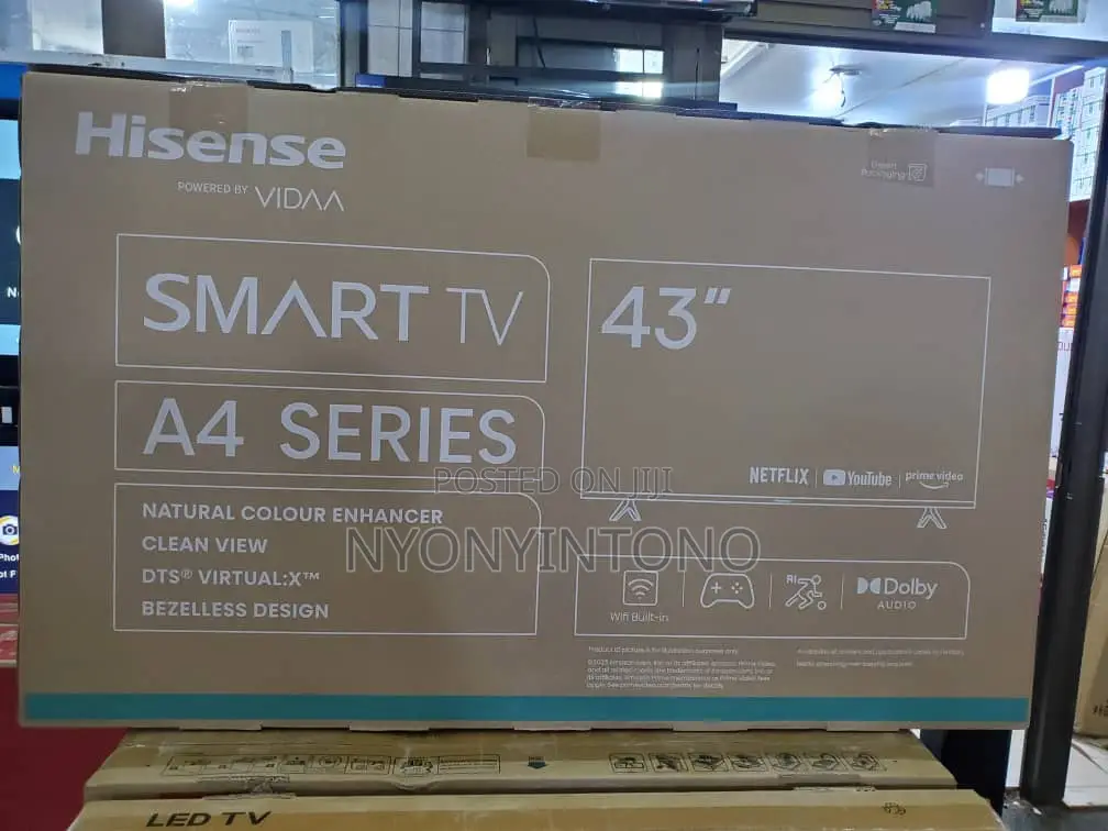 Hisense 43" Frameless Smart Tv With Inbuilt Free to Air.