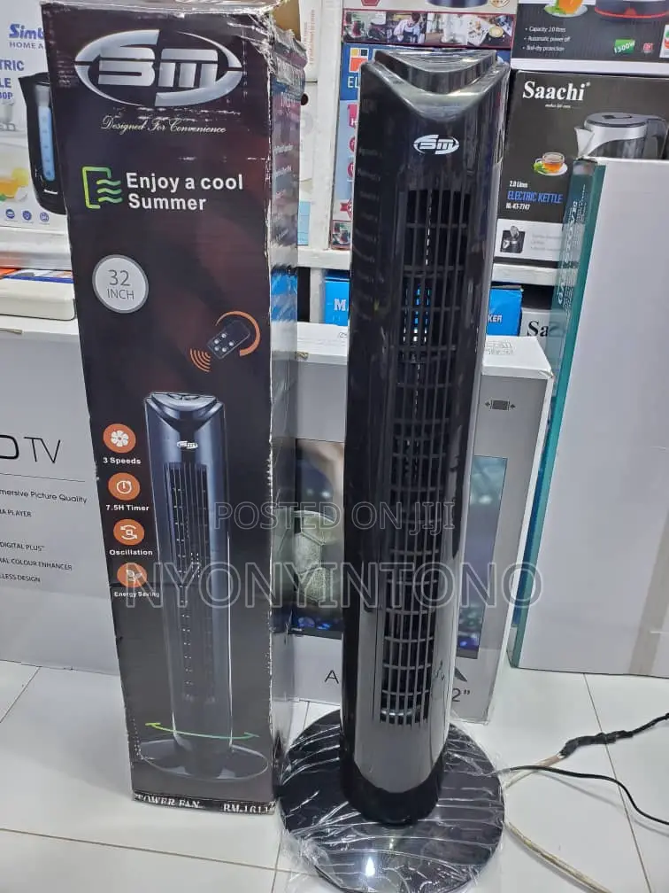 High Quality Black Oscillating Tower Fan.