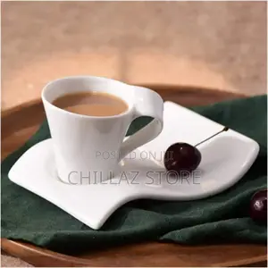 6 Pieces Cups and 6 Wavy Saucers-