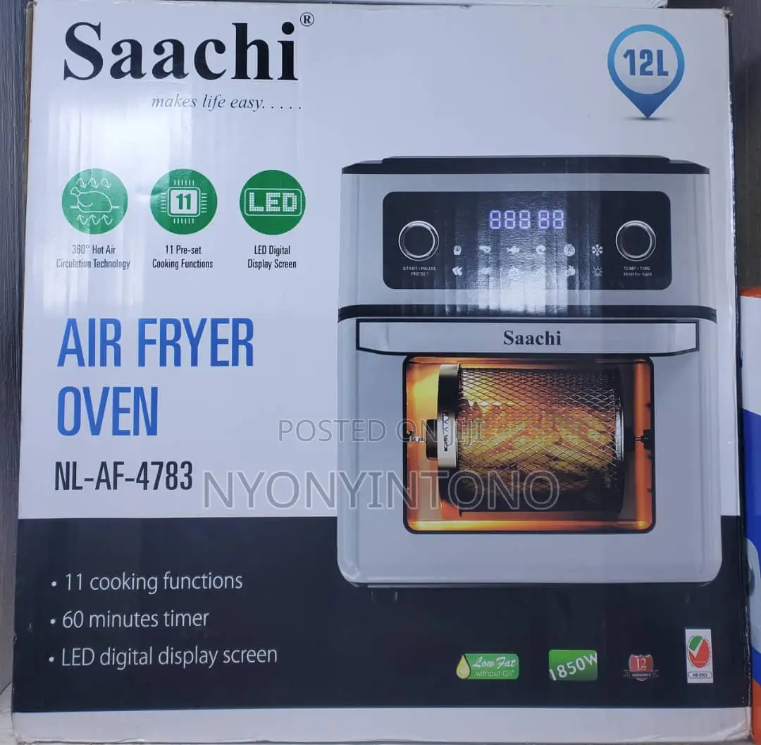 Saachi 12L Digital Air Fryer, Frys Chicken in 20min Without.