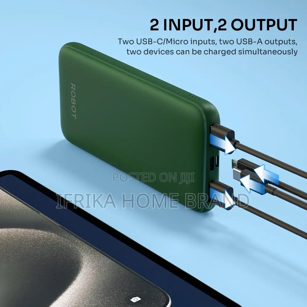 Robot 10000mah Power Bank Real 2 Capacity Output