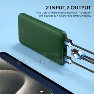 Robot 10000mah Power Bank Real 2 Capacity Output