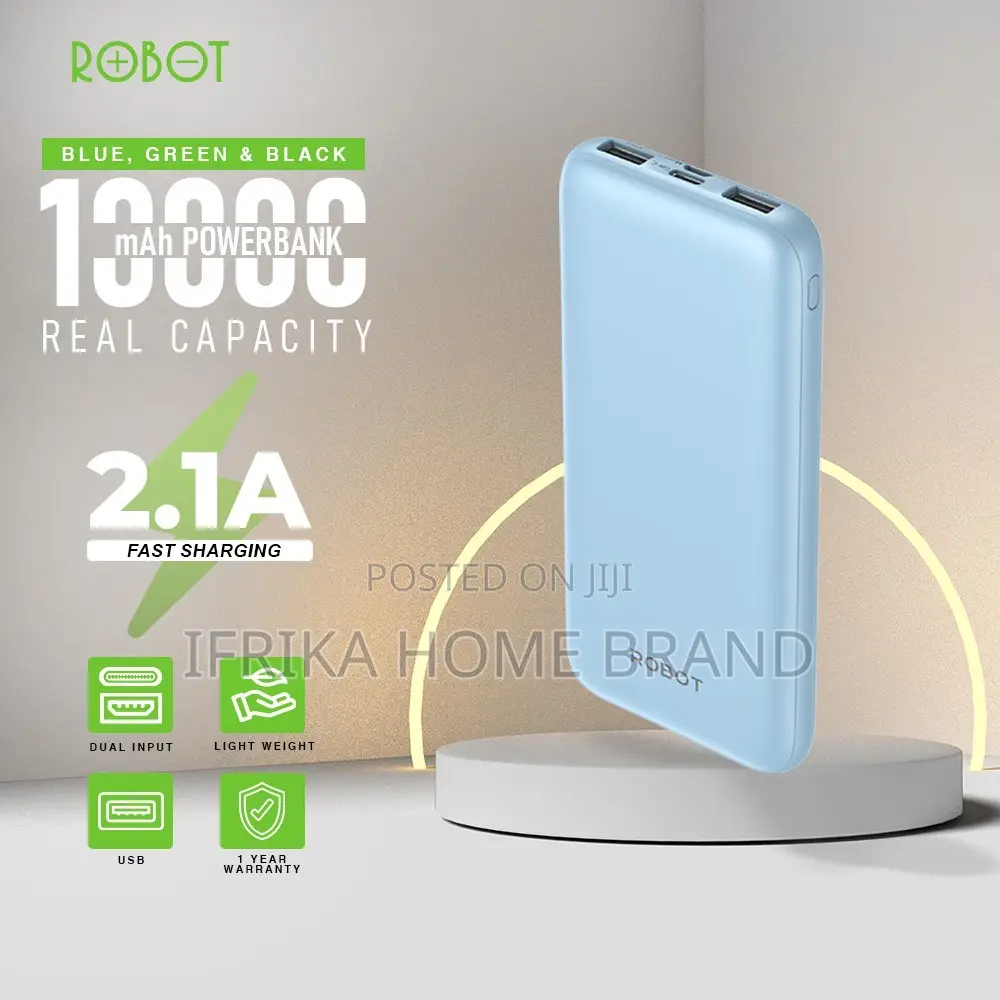 Robot 10000mah Power Bank Real 2 Capacity Output