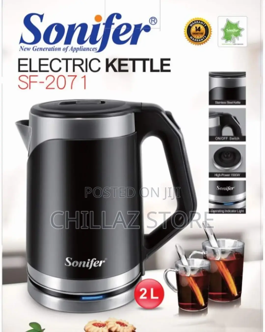 Sonifer Electric Kettle- Black
