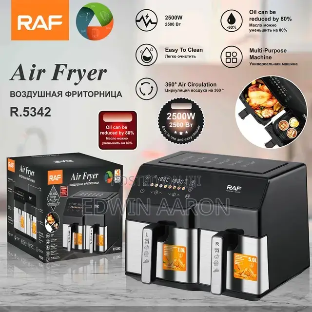 Raf Dual Air Fryer 7L+5L (12L)
