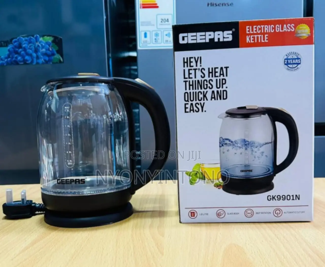 Geepas Glass Water Kettle With 2 Years Warranty.