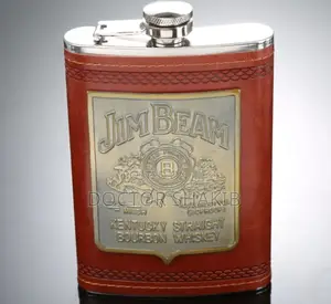Jim Beam Stainless Steel Liquor Whiskey Bottle