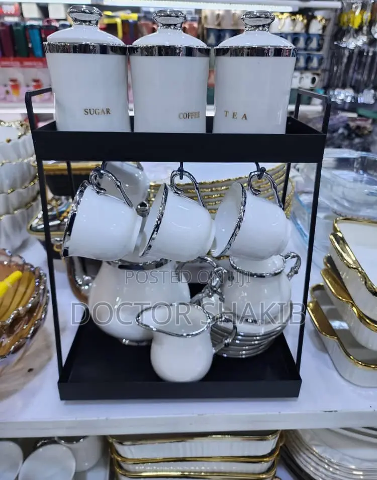 Brand New Coffee Set With a Stainless Steel Rack