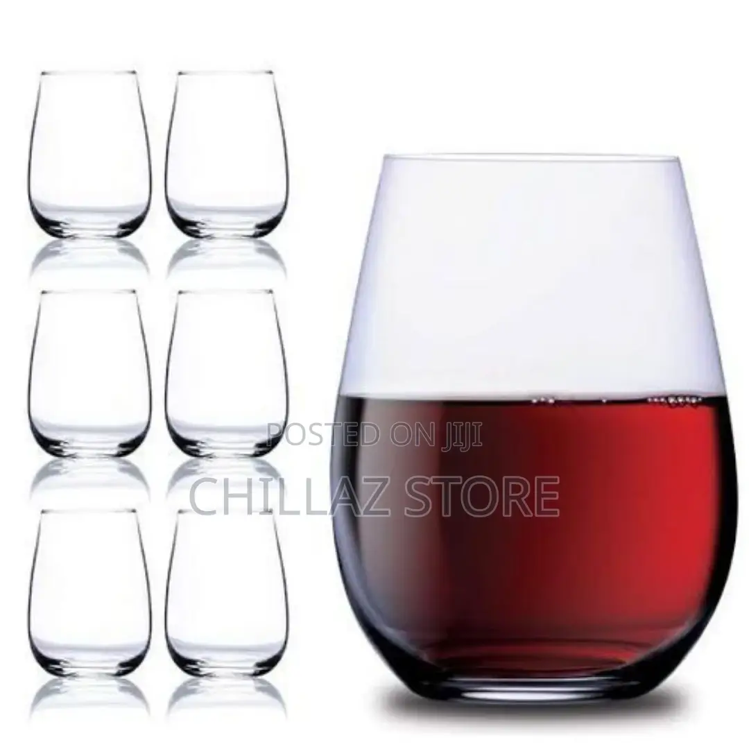 6 Pieces Concave Shaped Drinking Glasses-Transparent