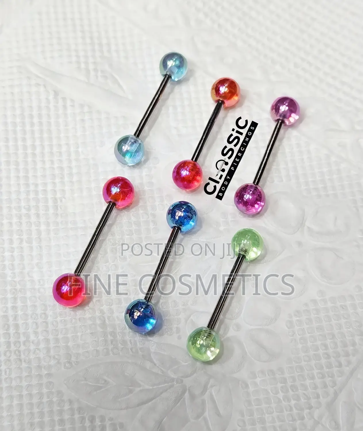 Glow in the Dark Acrylic Ball Tongue Ring and Nipple Jewelry
