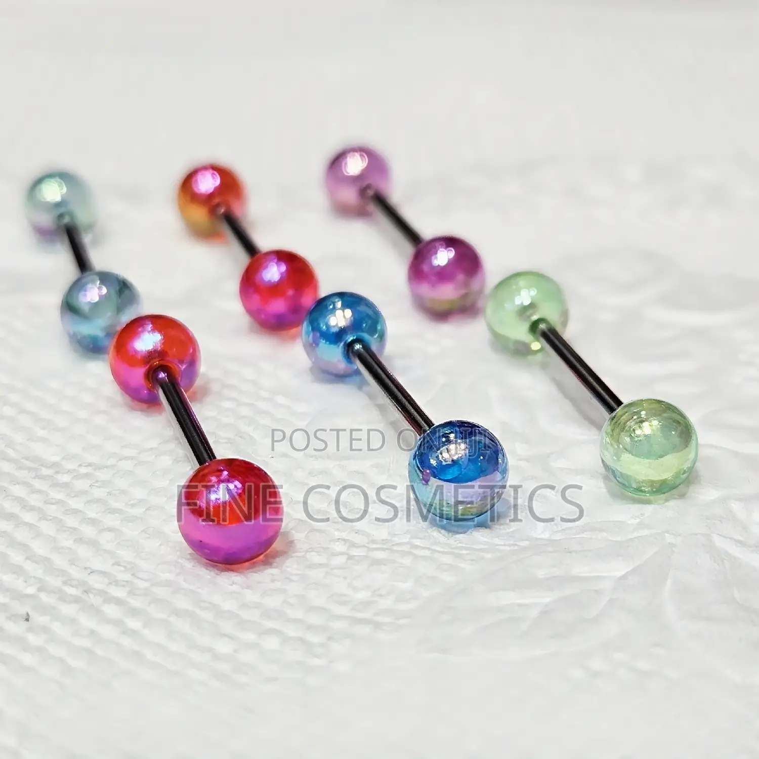 Glow in the Dark Acrylic Ball Tongue Ring and Nipple Jewelry