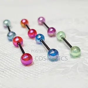 Glow in the Dark Acrylic Ball Tongue Ring and Nipple Jewelry