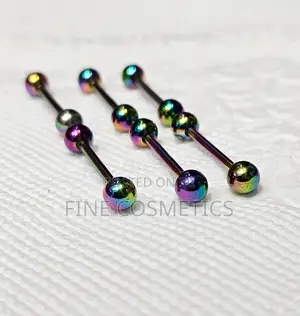 Glow in the Dark Rainbow Tongue Ring Stainles Nipple Jewelry