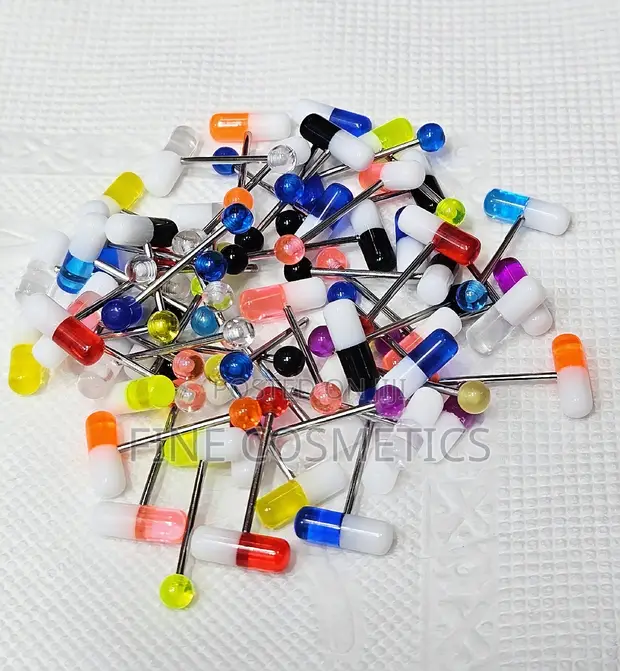 Glow in the Dark Acrylic PILL Style Tongue Ring Barbell in