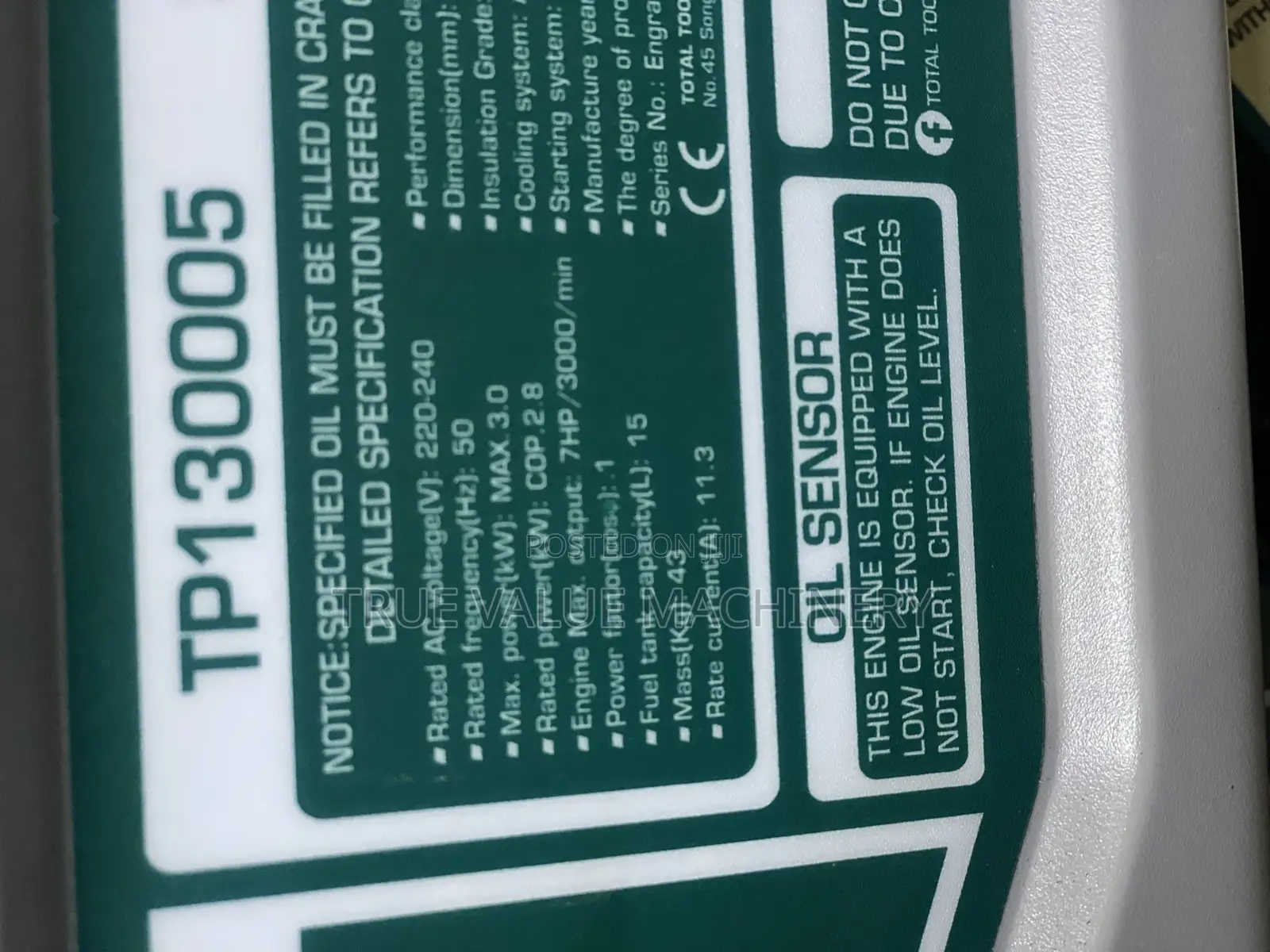 Generator Total Brand 3.0kw