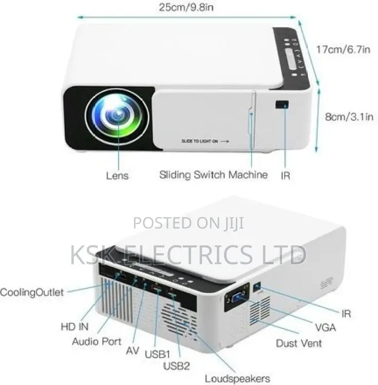 Borrego T5 HD LED Smart Projector Multimedia Home Theater -