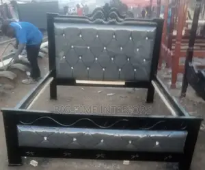 5by6 Gray Leather Bed- 9