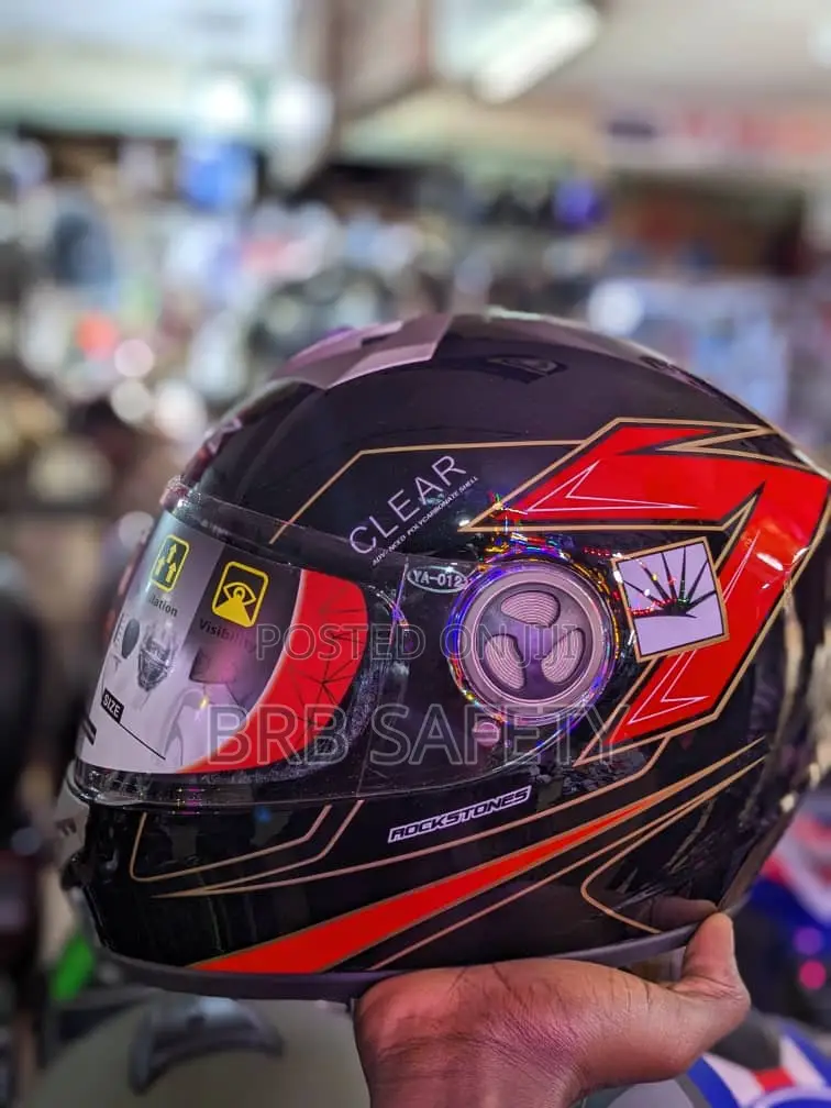 IBK Riders Helmet. Black and Red.