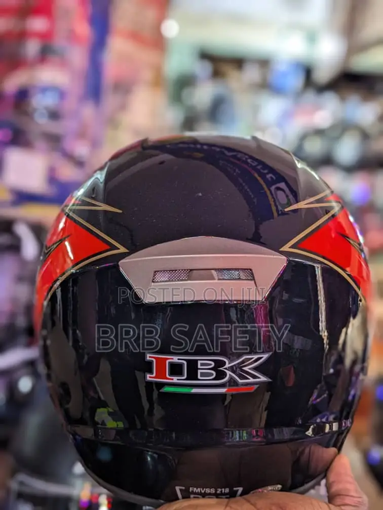 IBK Riders Helmet. Black and Red.