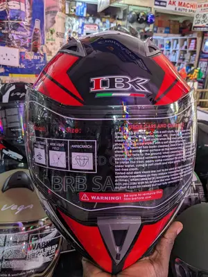 IBK Riders Helmet. Black and Red.