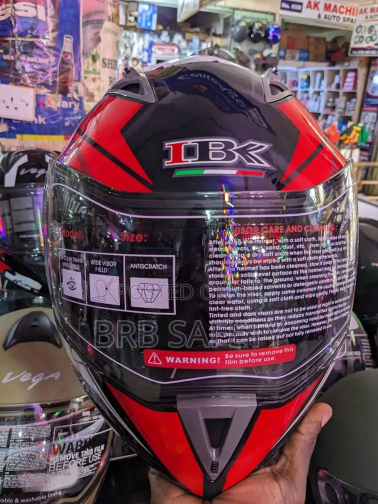 IBK Riders Helmet. Black and Red.