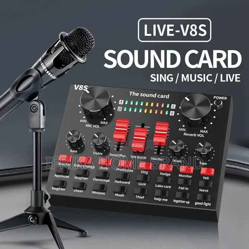 V8S V8 USB Card Headset Condenser Microphone Amplifier