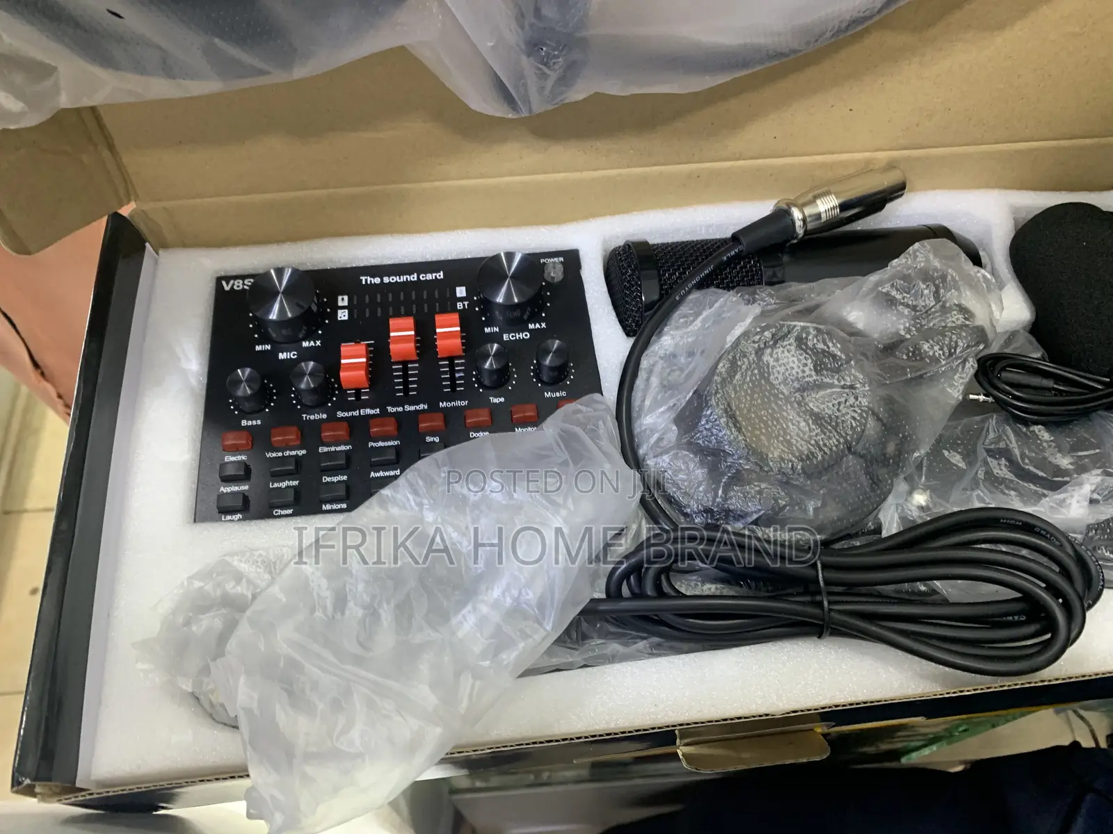 V8S V8 USB Card Headset Condenser Microphone Amplifier
