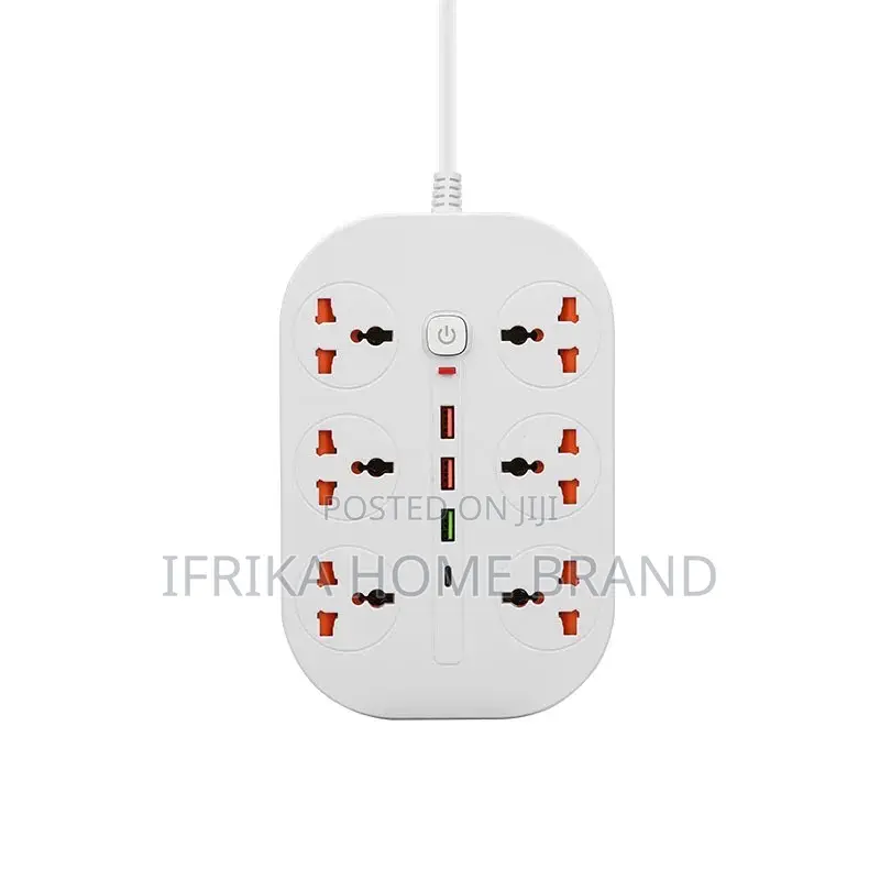 3000W Universal Power Strip Socket Extension Cable USB
