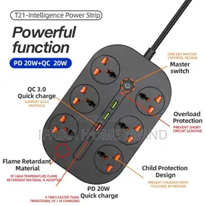 3000W Universal Power Strip Socket Extension Cable USB
