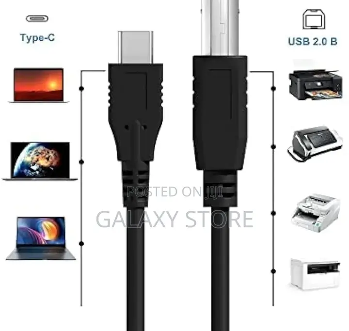 USB-C Type-c To USB Type B 2.0 Printer Scanner Cable