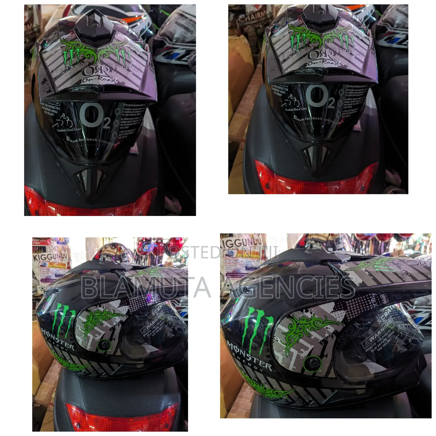 Monster Riding Helmet Green