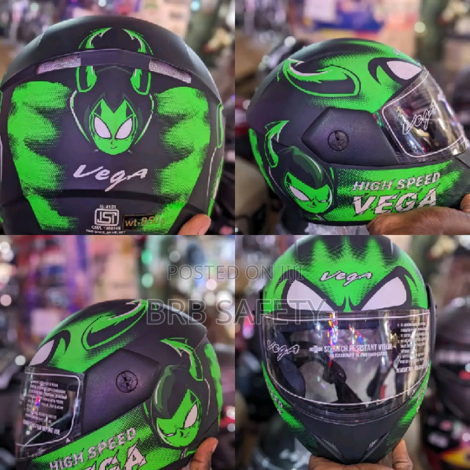 Racing Helmet Vega Green