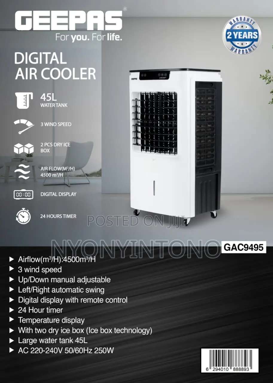 Geepas Air Cooler With 2 Years Warranty and Remote Control.