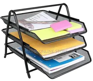 3-Trays Mesh Desktop Storage Rack