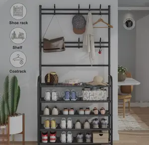Photo - 5 Tiers Coat Rack Shoe Rack Organizer
