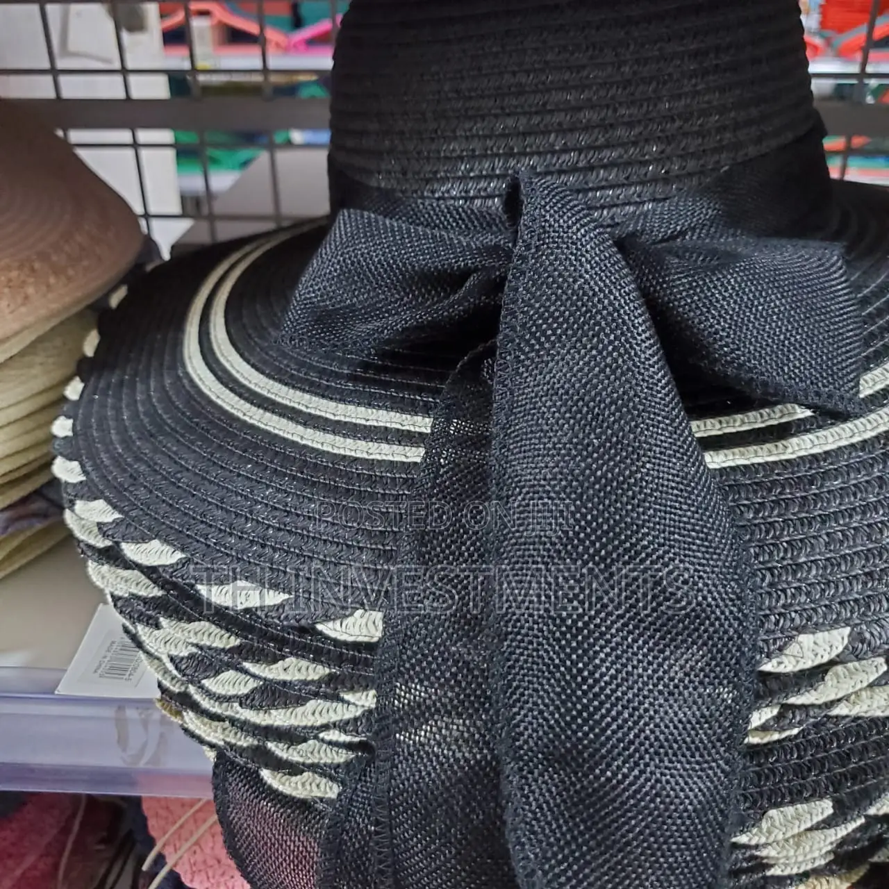 Women's Black and White Sun Hat.