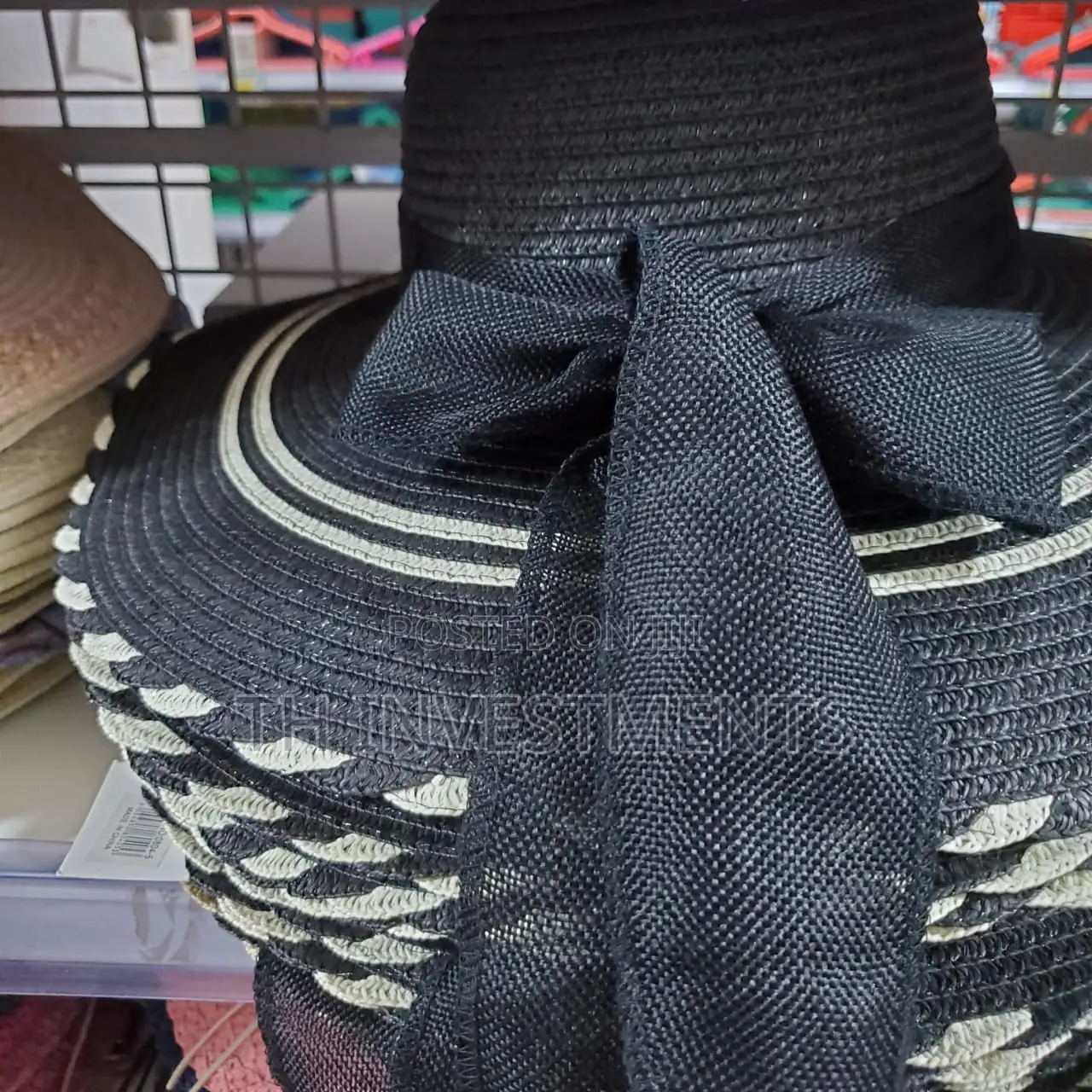 Women's Black and White Sun Hat.