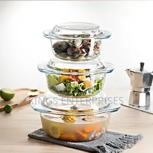 3pc Glass Serving Dishes Set