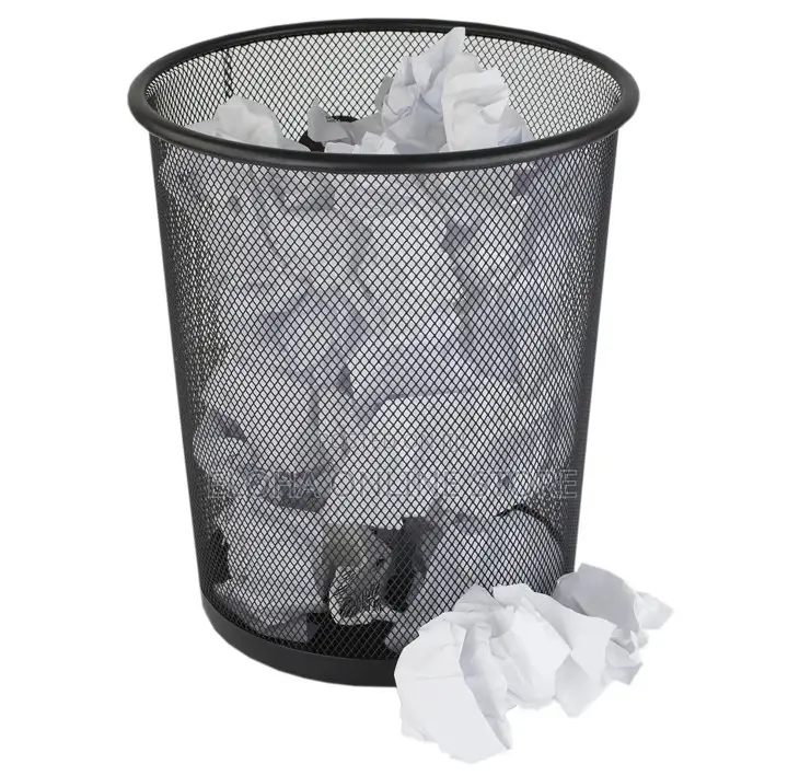 Metal Mesh Waste Basket Round Trash