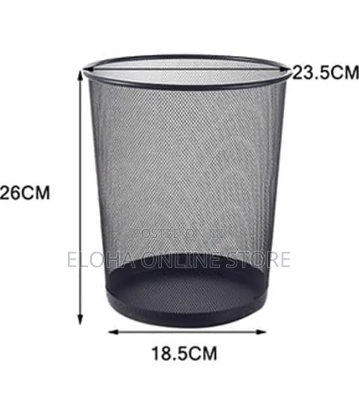 Metal Mesh Waste Basket Round Trash