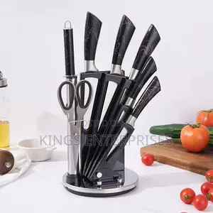 Kitchen Knives Set With Rotating Stand