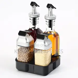 2pc Oil Dispensers With 2pc Spice/Salt Holders