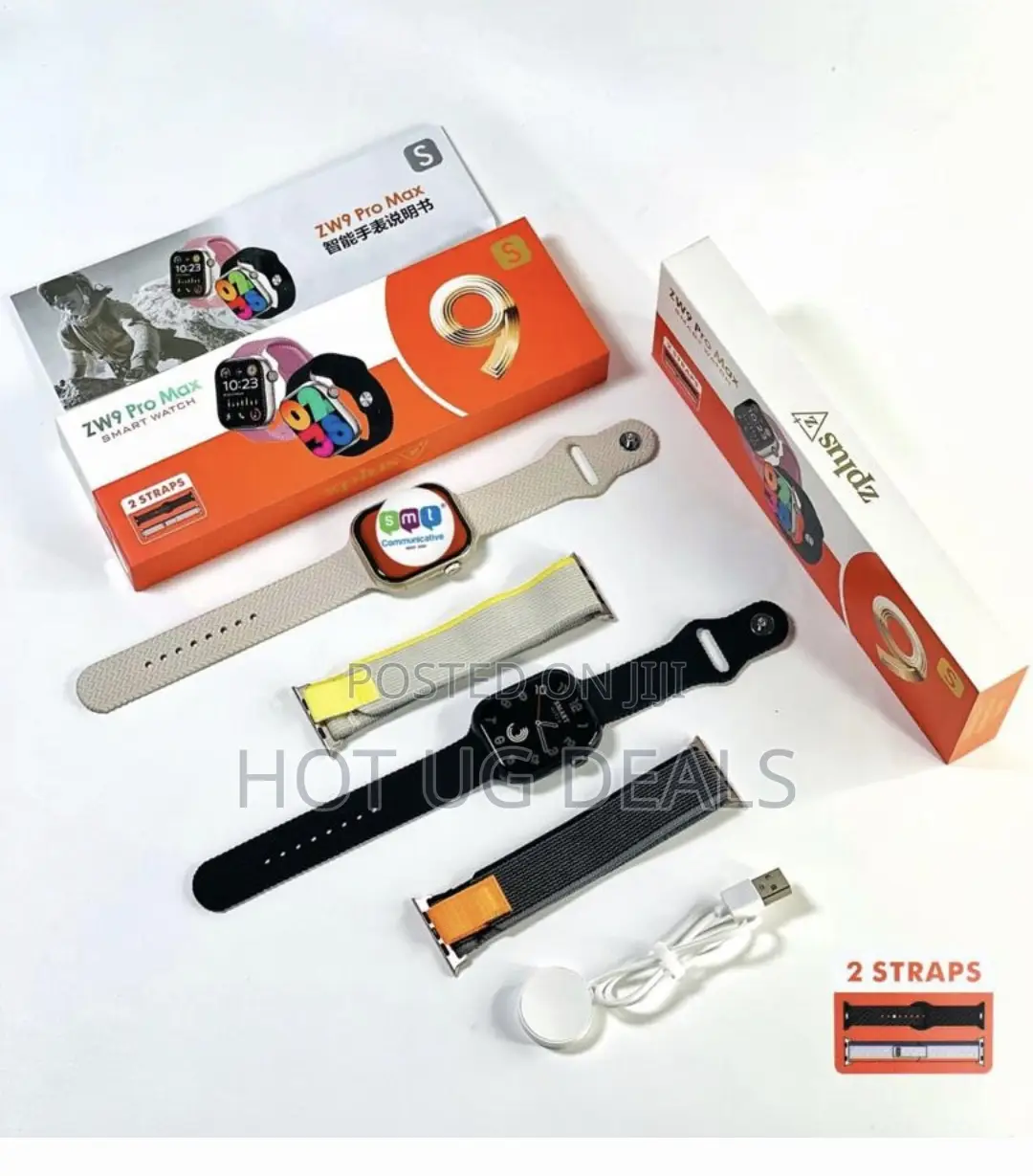 Digital Smart Watch With 2 Straps- Multicolour
