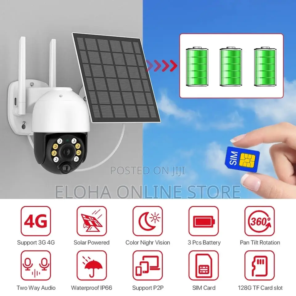 4 G SIM Cards Solar Wireless Outdoor Surveillance Camera