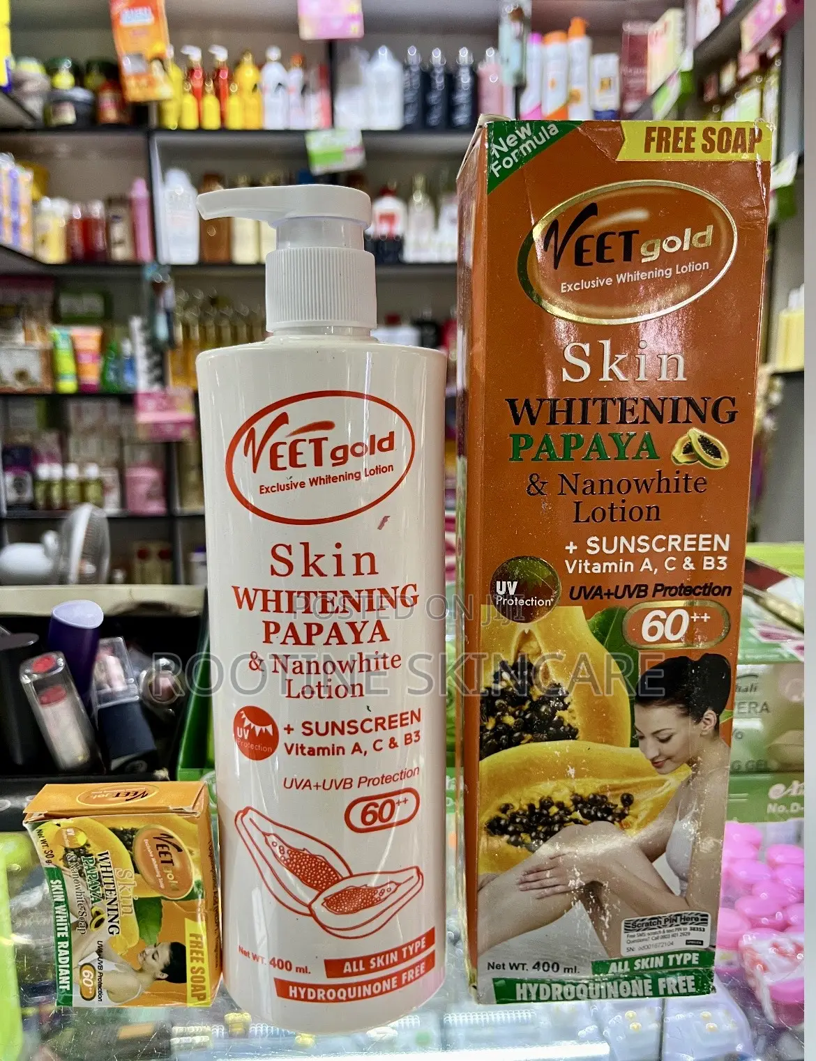 Veet Gold Skin Whitening Papaya Nano Lotion